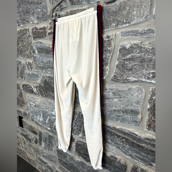 Aviator Nation Relaxed Velvet Jogger White with Colorful Stripes size SMALL - Picture 8 of 12